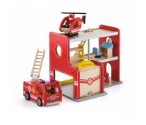 Vaikiška medinė gaisrinės stotis su sraigtasparniu | Viga 50828